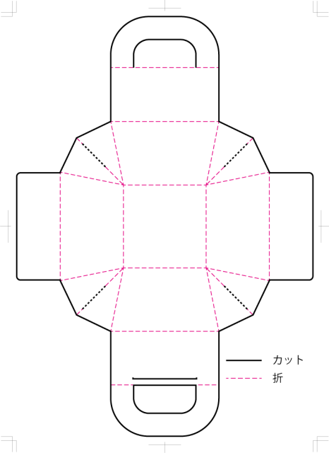 お客様提供の箱設計図を基に作成した展開図